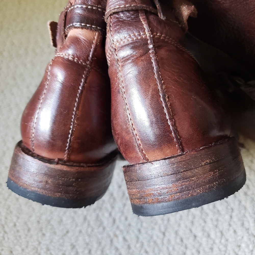 Bed Stu Cobbler Series Kitty Knee High Rustic Teak Leather Boots - Picture 12 of 16
